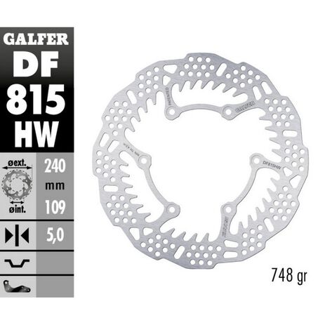 _Galfer Shark Beta RR 250 2T 12-.. Beta RR 450 4T 13-.. Bremsscheibe Hinten Fix 240x5mm | DF815HW | Greenland MX_
