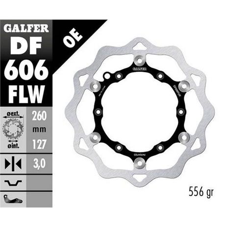_Galfer Schwimmende Bremsscheibe Vorne Flower KTM EXC/SX 90-.. Husqvarna 14-.. 260x3,2mm | DF606FLW | Greenland MX_