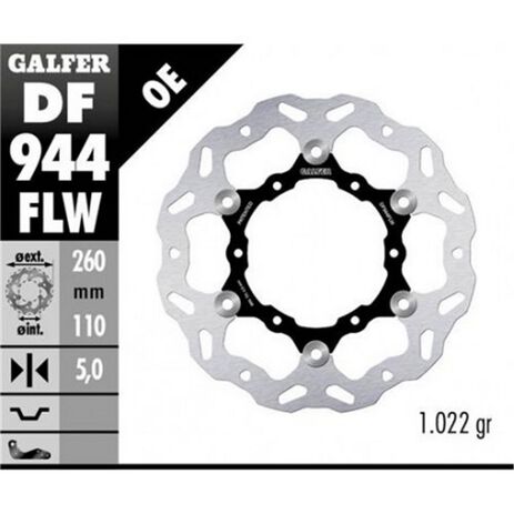 _Galfer Schwimmende Bremsscheibe Hintere Flower Husqvarna Norden 901 22-.. 260x5mm | DF944FLW | Greenland MX_