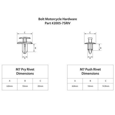 _Bolt Nylon-Nieten M7 Packung 10 Stück | BT-7RIV | Greenland MX_