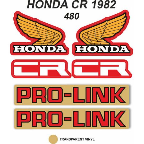 _OEM-Aufkleber-Kit Honda CR 480 R 1982 | VK-HONDCR480R82 | Greenland MX_