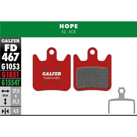 _Galfer Advanced Fahrradbremsbeläge Hope X2 | FD467G1851 | Greenland MX_