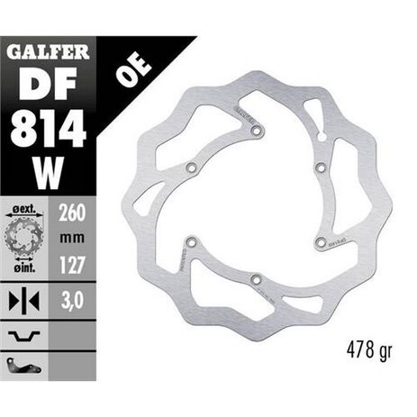 _Galfer Bremsscheibe Vorne Flower Beta RR 250 2T Enduro 12-.. RR 450 4T Enduro 13-.. 260x3 mm | DF814W | Greenland MX_