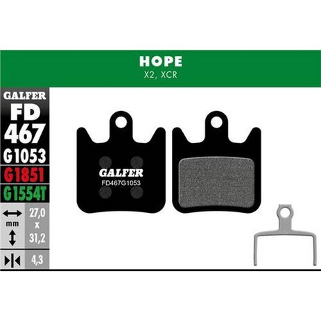 _Galfer Standard Fahrradbremsbeläge Hope X2 | FD467G1053 | Greenland MX_