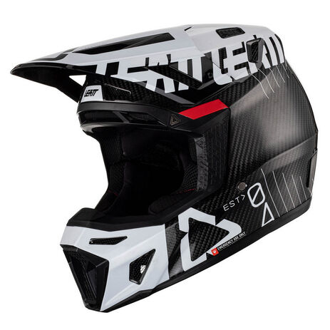 _Helm mit Brille Leatt Moto 9.5 Kohlenstoff/Weiss | LB1023010200-P | Greenland MX_