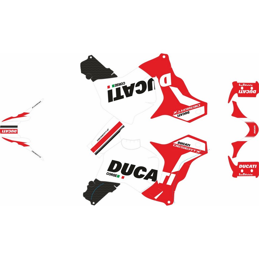 Komplett Aufkleber Kit Ducati DesertX 22-23 Corse Edition Rot